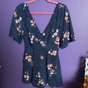 Trixxi Floral Polka Dot Romper